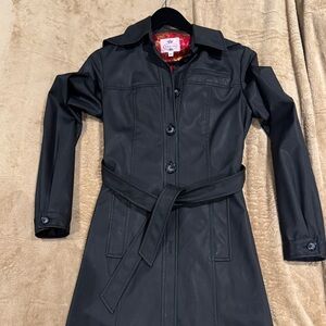 Tocca Black Belted Trench Raincoat, water resistant